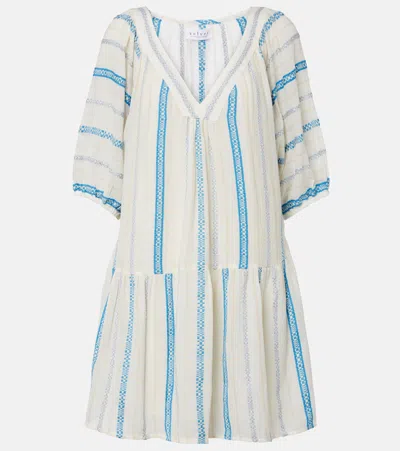 Velvet Selita Tiered Cotton Jacquard Minidress In White