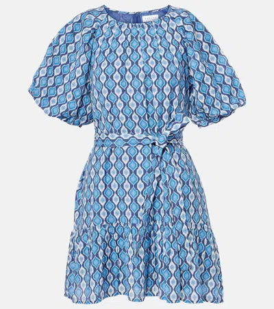 Velvet Shereen Printed Minidress In Blue