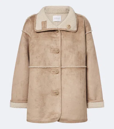 Velvet Shona Teddy-trimmed Jacket In Brown