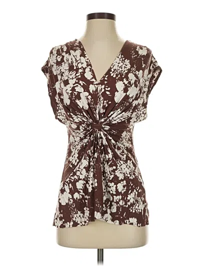 Pre-owned Velvet Short Sleeve Blouse In Brown