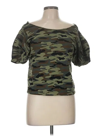 Pre-owned Velvet Short Sleeve T-shirt In Green