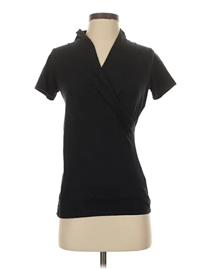 Pre-owned Velvet Short Sleeve Turtleneck In Black