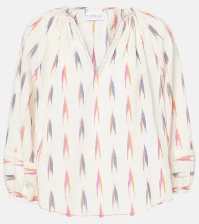 Velvet Skye Cotton Blouse In White