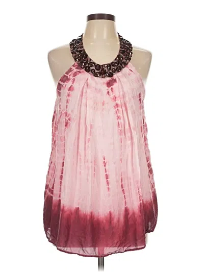 Pre-owned Velvet Sleeveless Silk Top Pink Halter Neckline Tops