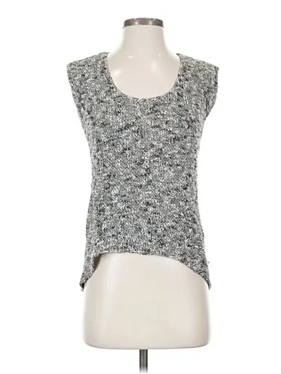 Pre-owned Velvet Sleeveless Top Gray Scoop Neck Tops