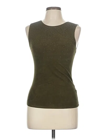 Pre-owned Velvet Sleeveless Top Green Boatneck Tops