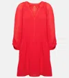 Velvet Sloan Cotton Minidress In Red