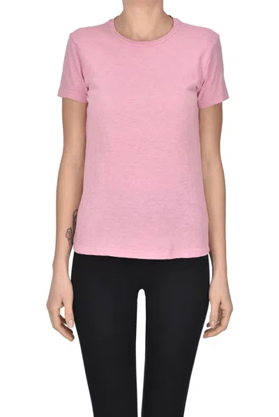 Velvet Slub Cotton T-shirt In Pink