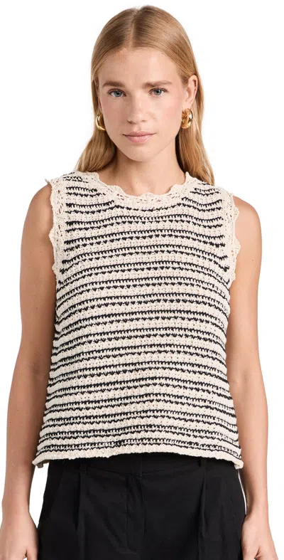 Velvet Sophie Striped Cotton-blend Vest In Multicoloured