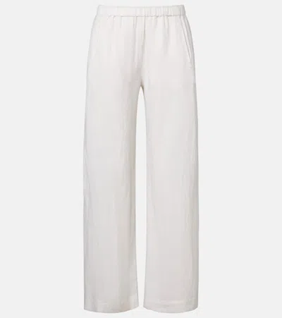 Velvet Stephanie Linen Straight Pants In White