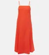 Velvet Stephie Linen Midi Dress In Red