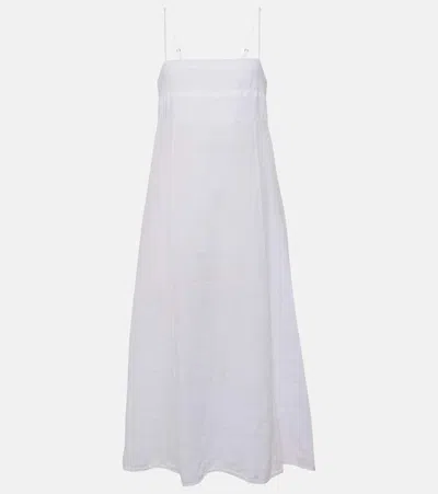 Velvet Stephie Linen Midi Dress In Weiss