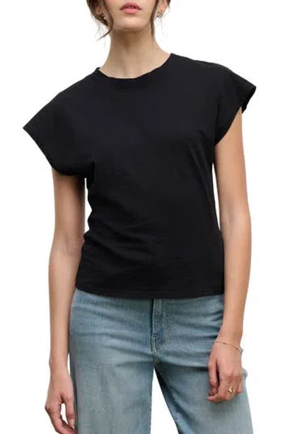 Velvet Sterling Cotton Slub T-shirt In Black