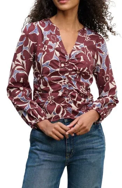 Velvet Sydney Printed Cotton Top In Multi