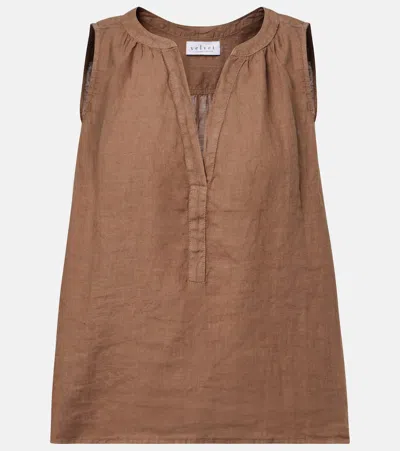 Velvet Tacy Linen Tank Top In Brown