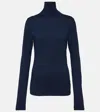 Velvet Talisia Cotton-blend Turtleneck Top In Blue