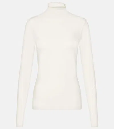 Velvet Talisia Cotton-blend Turtleneck Top In White