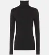 Velvet Talisia Cotton Turtleneck Top In Black