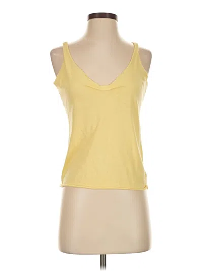 Pre-owned Velvet Tank Top Yellow Halter Neckline Tops