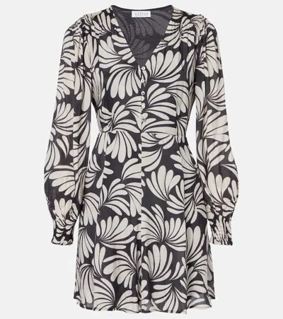 Velvet Tatti Printed Minidress In Black