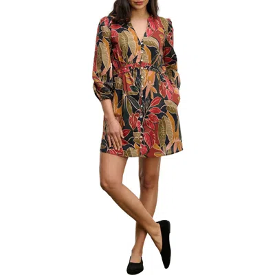 Velvet Tessa Mini Shirt Dress In Black