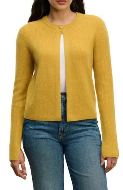 Velvet Tina Cashmere Cardigan In White