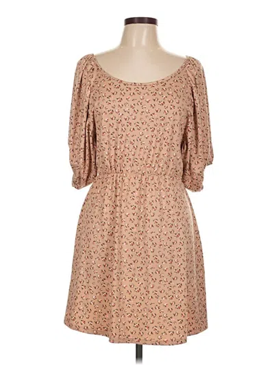 Pre-owned Velvet Torch 3/4 Sleeve Top Brown Square Neckline Tops