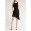 Velvet Torch Asymmetric Ruffle Hem Dress