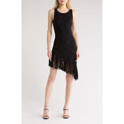 Velvet Torch Asymmetric Ruffle Hem Dress