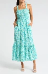 Velvet Torch Floral Maxi Sundress In Blue Floral