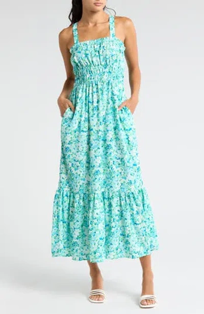 Velvet Torch Floral Maxi Sundress In Blue Floral