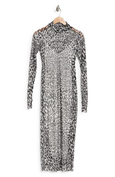 Velvet Torch Printed Mesh Midi Dress In Animal Print