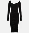 Velvet Tori Cotton-blend Jersey Midi Dress In Black