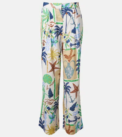 Velvet Trixie Printed Cotton Wide-leg Pants In Multi