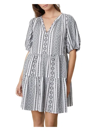 Velvet Womens Cotton Short Mini Dress In Multi