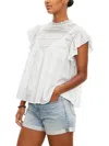 Velvet Womens Flutter Casual Blouse In White