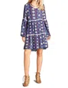 Velzera Crochet & Bell Sleeve Dress In Purple In Purple
