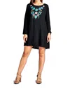 Velzera Floral Embroidered Mini Dress - Plus In Black In Black