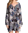 Velzera Floral Patchwork Print Dress In Grey In Grey