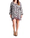 Velzera Floral Print Baby Doll Mini Dress In Off White Multi In White