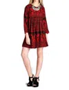 Velzera India Print Dress In Red In Red