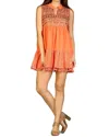Velzera Lace & Fringe Embroidered Sleeveless Dress In Coral In Pink