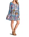 Velzera Paisley Bell Sleeve Dress In Multi In Multi