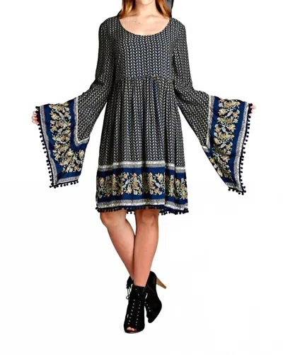 Velzera Paisley Print Bell Sleeve Dress - Plus In Multi In Blue