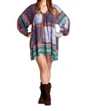 Velzera Patch Floral Baby Doll Mini Dress In Multi In Multi