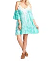 Velzera Tie Dye & Fringe Mini Dress In Mint In Green