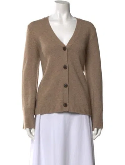 Pre-owned Ven Store Cashmere V-neck Sweater In Neutral