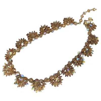 Pre-owned Vendome Aurora Crystal Beaded Necklace In Multi