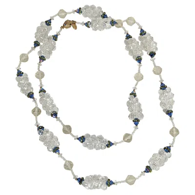 Pre-owned Vendome Crystal Cluster Beaded Necklace In Multi