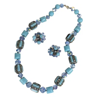 Pre-owned Vendome Turquoise And Aurora Necklace Set In Multi